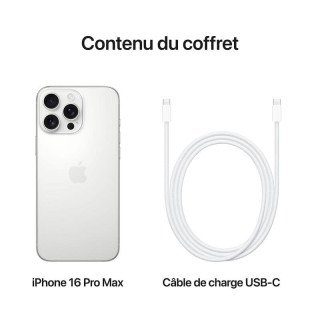 Apple iPhone 16 Pro Max - 1 To - 6,9 pouces  - Titane Blanc  - Garantie 1an