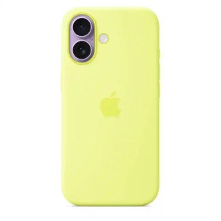 Apple Coque en silicone avec MagSafe pour iPhone 17 - Signé Apple - 45 % recyclé - Certifié Qi2.2 - Jaune fluo