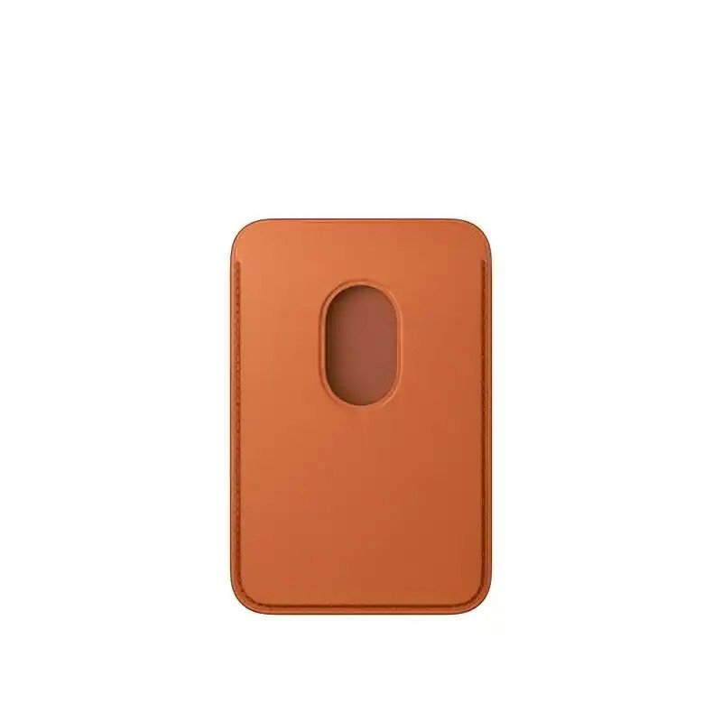 Apple Porte-cartes en tissage fin pour iPhone avec MagSafe - Signé Apple - tissu micro-sergé résistant - Roux orangé