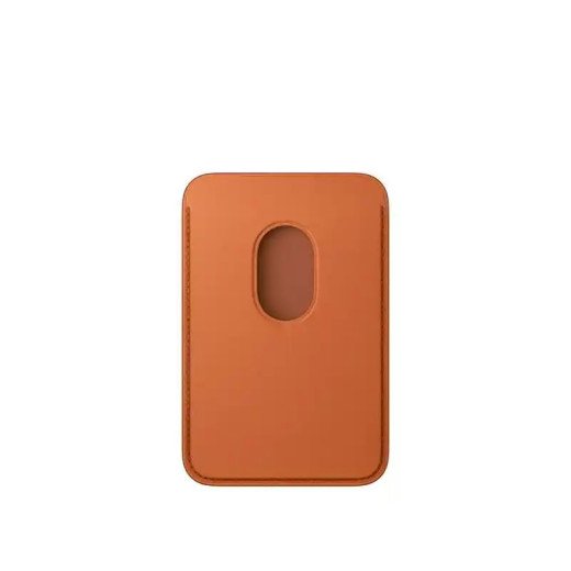 Apple Porte-cartes en tissage fin pour iPhone avec MagSafe - Signé Apple - tissu micro-sergé résistant - Roux orangé