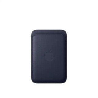 Apple Porte-cartes en tissage fin pour iPhone avec MagSafe - Signé Apple - tissu micro-sergé résistant - Bleu Marine