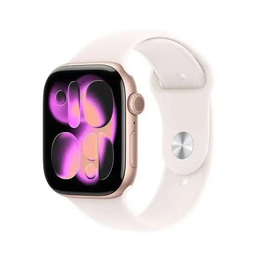 Apple Watch Series 11 GPS + Cellulaire - 46 mm - Aluminium Or rose - Bracelet Sport Rose M/L - WatchOS 26