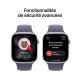 Apple Watch Series 11 GPS + Cellulaire - 46 mm - Aluminium Argenté - Bracelet Sport Violet M/L - WatchOS 26