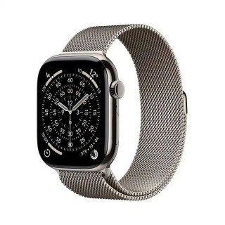 Apple Watch Series 11 5G LTE GPS + Cellulaire - 46 mm - Boitier Titane Naturel - Bracelet Milanais M/L - WatchOS 26