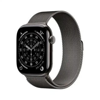 Apple Watch Series 11 5G LTE GPS + Cellulaire - 46 mm - Boitier Titane Ardoise - Bracelet Milanais M/L - WatchOS 26