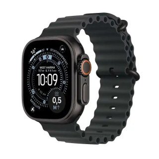 Apple Watch Ultra 3 5G-LTE GPS + Cellulaire - 49 mm - Titane Noir - Bracelet Océan Noir - WatchOS 26