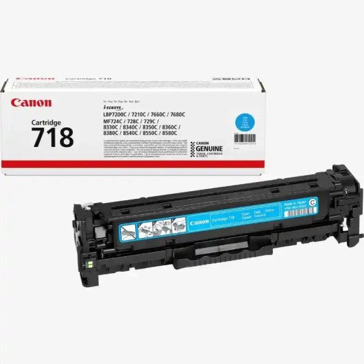 Canon 718C Cartouche toner cyan imprimez  2 900 pages avec une cartouche.