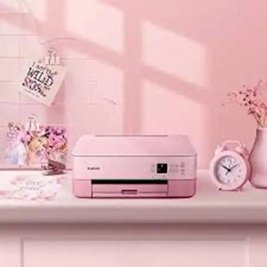 Canon imprimante PIXMA TS5352a, rose photo jet d'encre couleur authentique et rapide.