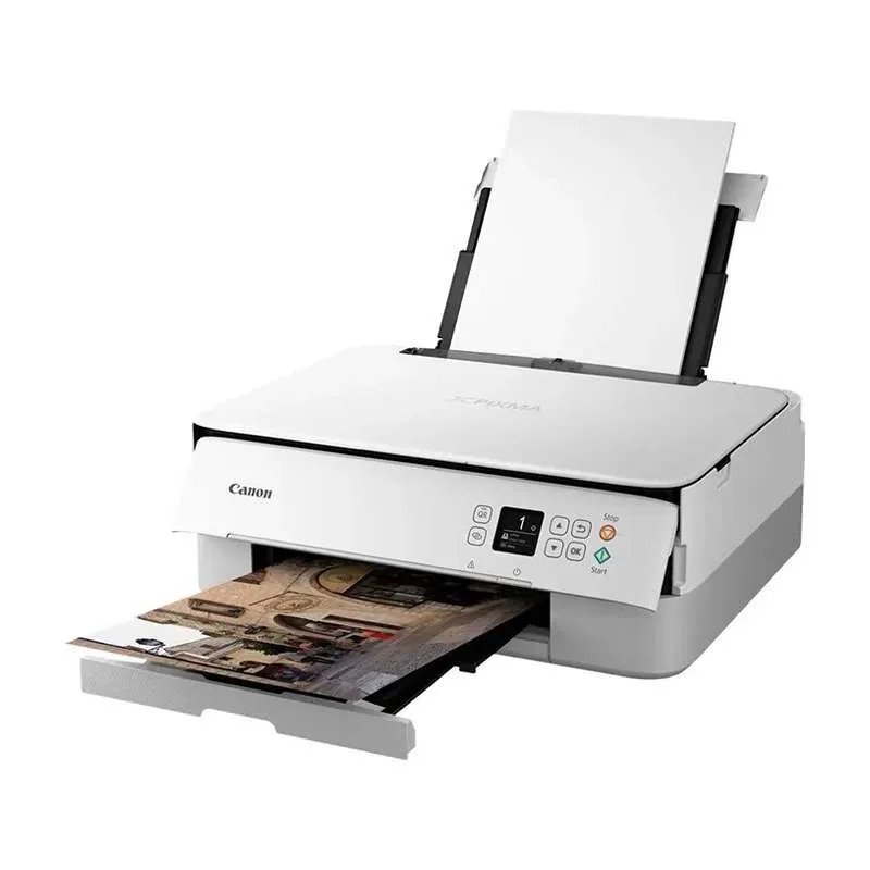 Canon imprimante PIXMA TS5351i, blanc photo jet d'encre couleur haute qualité.