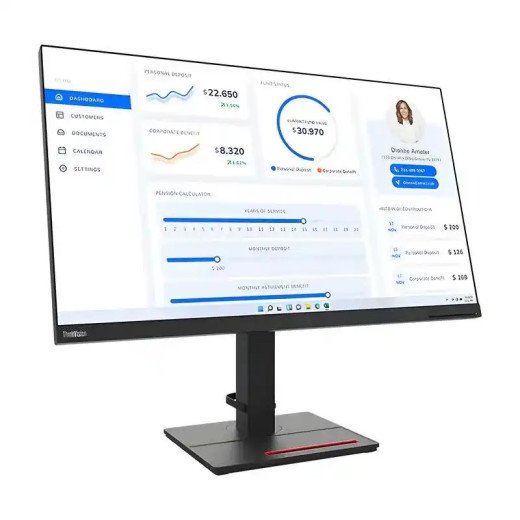 Lenovo Écran 31,5" ThinkVision T32q-27 QHD - 1 HDMI 1.4 , 1 DP1.2 , 1 sortie audio, 1 port USB 3.1 Gen1 , 4 ports USB 3.1 Gen