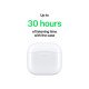 Apple AirPods 4 - réduction de bruit - Appels / Musique - 30 heures - 4,3g - Blanc