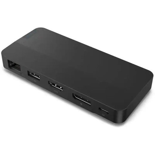 Lenovo USB-C Station d’accueil de voyage pour deux écrans - 1 x HDMI 2.1, 1 x DP 1.4  1 x USB-A, 2 x USB-C  1x Gigabit Ethernet