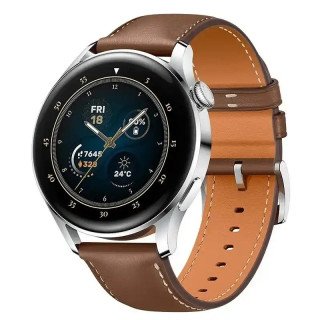 Huawei Watch 3 Smartwatch 46 mm Classic Edition acier inoxydable bracelet cuir marron