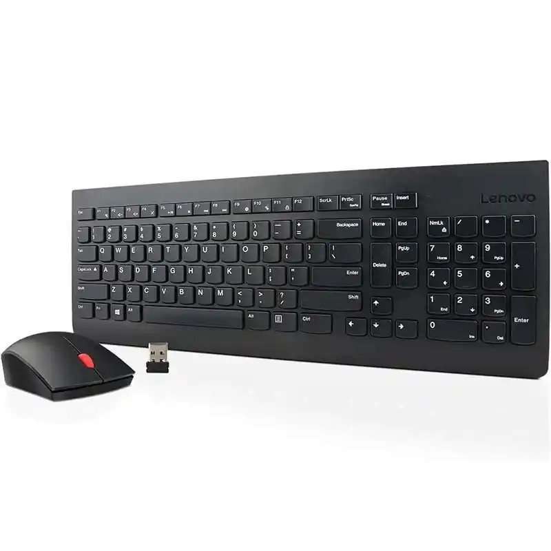 Lenovo Clavier français et souris sans fil - 2,4 GHz Nano-USB - Jusqu'à 24 mois - 1600 DPI - AZERTY - Français