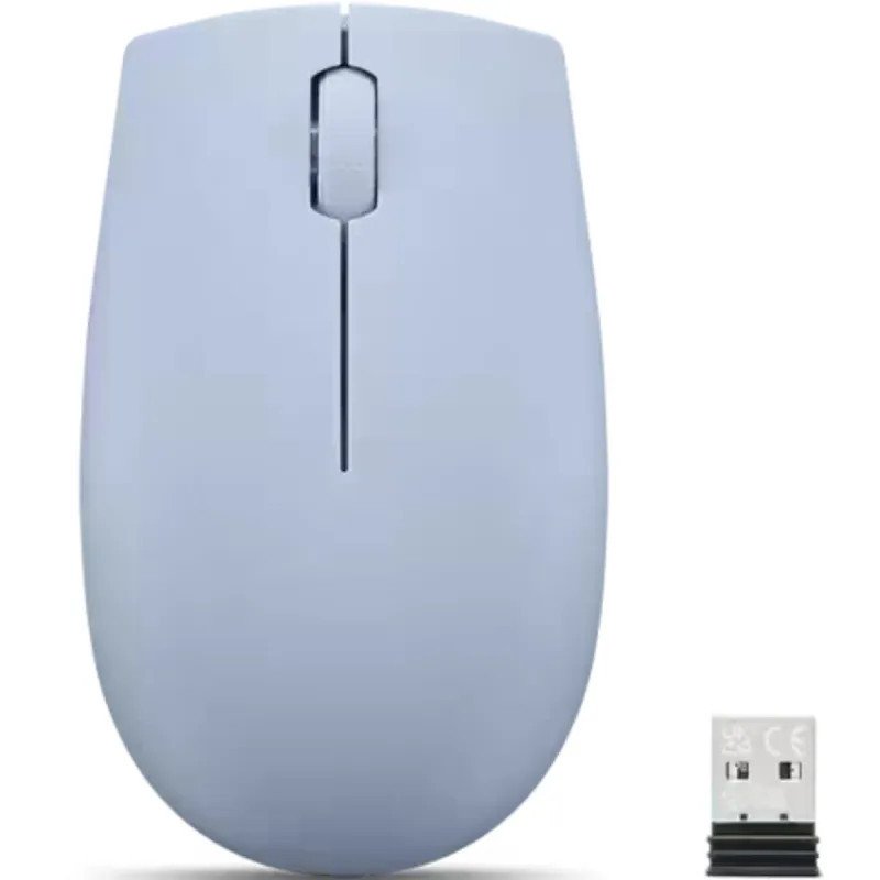Lenovo 300 Souris sans fil compacte - jusqu’à 12 mois d’utilisation - sans fil via Nano-USB 2,4 GHz - 1 000 PPP - Bleu Givré