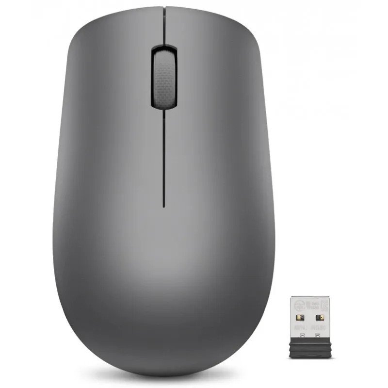 Lenovo 530 Souris sans fil - Sans fil 2,4 GHz via Nano USB - Jusqu’à 12 mois - Conception ambidextre - Graphite