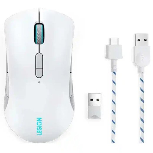 Lenovo Legion M600 Souris de jeu - Sans fil 2,4 GHz, Bluetooth , filaire USB - 200 heures d’autonomie - Gris de fer