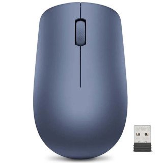 Lenovo 530 Souris sans fil - Sans fil 2,4 GHz via Nano USB - Jusqu’à 12 mois - Conception ambidextre - Bleu abîme