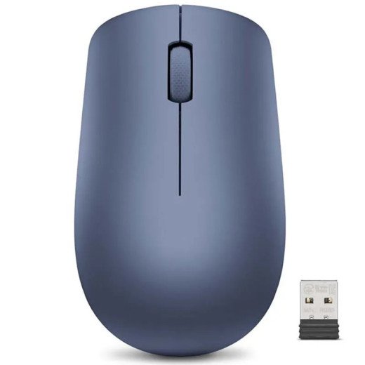 Lenovo 530 Souris sans fil - Sans fil 2,4 GHz via Nano USB - Jusqu’à 12 mois - Conception ambidextre - Bleu abîme
