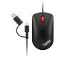 Lenovo Souris compacte et filaire USB-C ThinkPad - Filaire via USB-C avec convertisseur USB-C vers USB-A - Noir corbeau