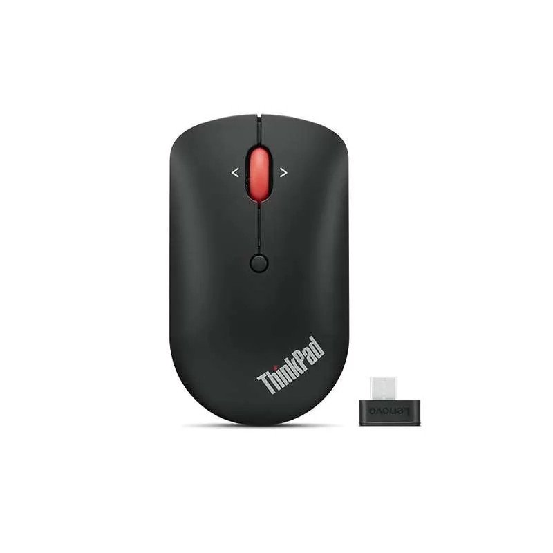 Lenovo Souris sans fil compacte USB-C ThinkPad - Détecteur optique bleu - Jusqu’à 18 mois - Chrome OS, Windows 10, 11