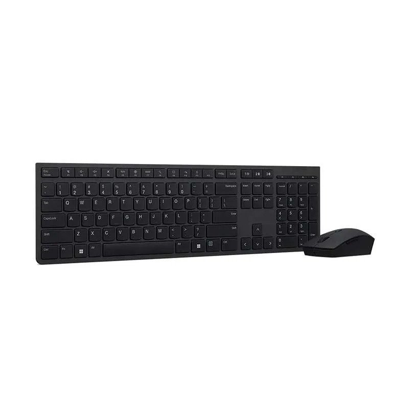 Lenovo Ensemble clavier et souris rechargeable professionnel - 2,4 GHz et Bluetooth - Jusqu’à 3 mois d'autonomie - Français