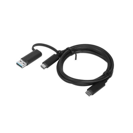 Lenovo Hybrid USB-C avec câble USB-A - Vitesse de transfert 10 Gbit/s - Prise en charge USB-A max 7,5 W 5 V/1,5 A