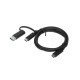 Lenovo Hybrid USB-C avec câble USB-A - Vitesse de transfert 10 Gbit/s - Prise en charge USB-A max 7,5 W 5 V/1,5 A