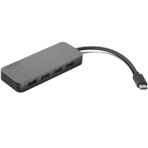 Lenovo Concentrateur USB-C vers 4 ports USB-A - Entrée: USB-C mâle - Sortie : 4 USB-A femelle (USB 3.0), vitesse de 5 Gbit/s