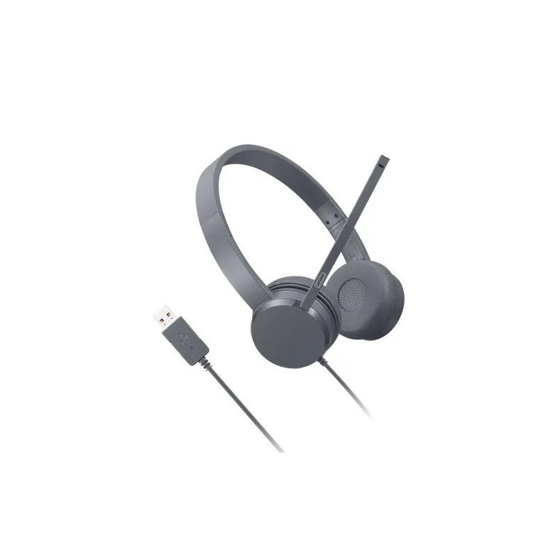 Lenovo Select Casque filaire USB stéréo - Plug and Play avec USB-A - Microphone rotatif, port à droite ou à gauche