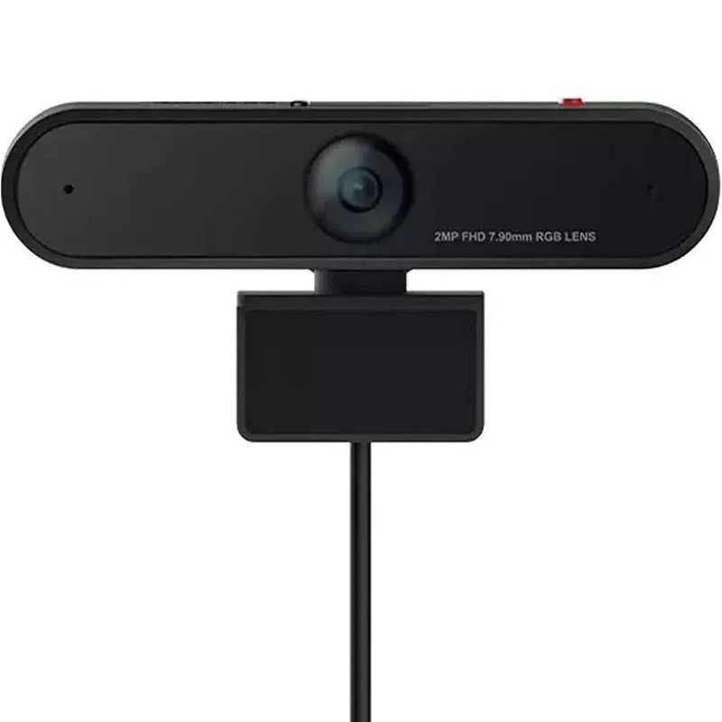 Lenovo LC50 Webcam pour moniteur - USB-A - Full HD (1 920 x 1 080) - Panoramique + inclinaison - Noir laqué