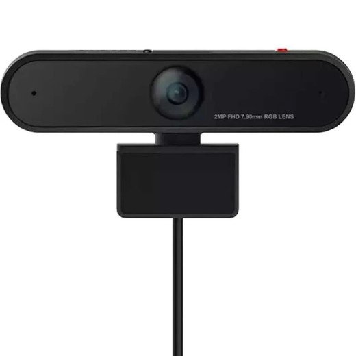 Lenovo LC50 Webcam pour moniteur - USB-A - Full HD (1 920 x 1 080) - Panoramique + inclinaison - Noir laqué