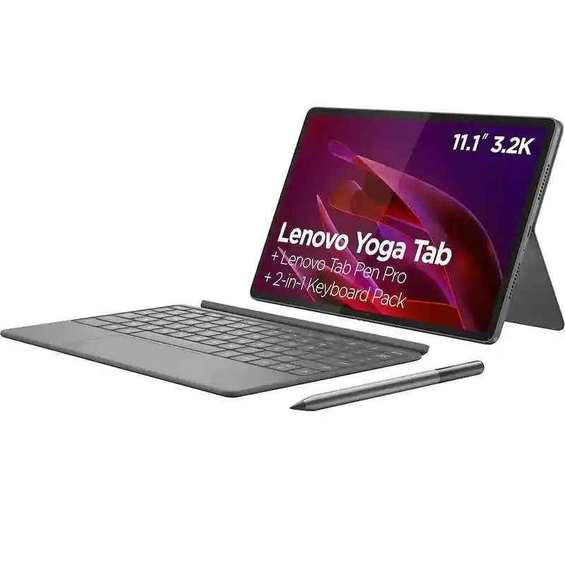 Lenovo Yoga Tab 11.1" 3.2K (3200 x 2000) - Qualcomm® Snapdragon™ - 12 Go LPDDR5X - 256 Go Stockage - Luna Grey + Pen & Keyboard