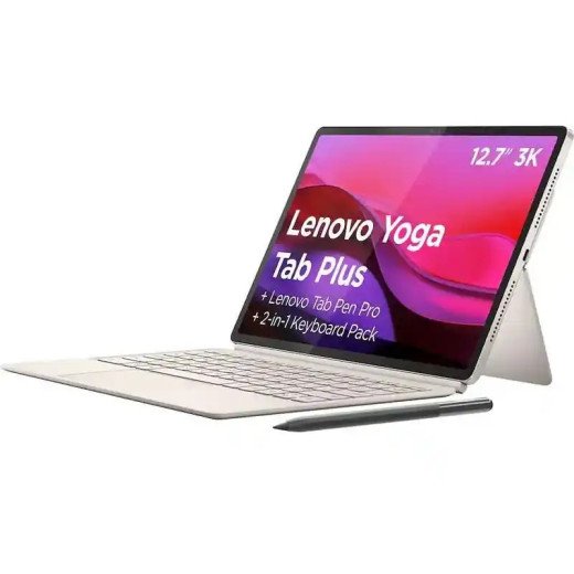 Lenovo Yoga Tab 11.1" 3.2K (3200 x 2000) - Qualcomm® Snapdragon™ - 12 Go LPDDR5X - 256 Go Stockage - Seashell + Pen & Keyboard