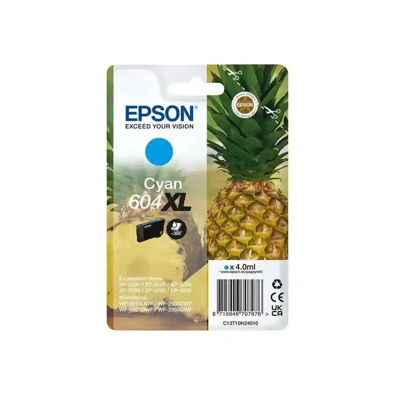 Epson série 604XL Cartouches d’encre cyan ananas Singlepack 4 ml.
