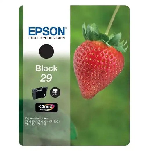 Epson série 29 Cartouches d’encre noir Singlepack  Claria Home 5,3 ml résultat authentique.