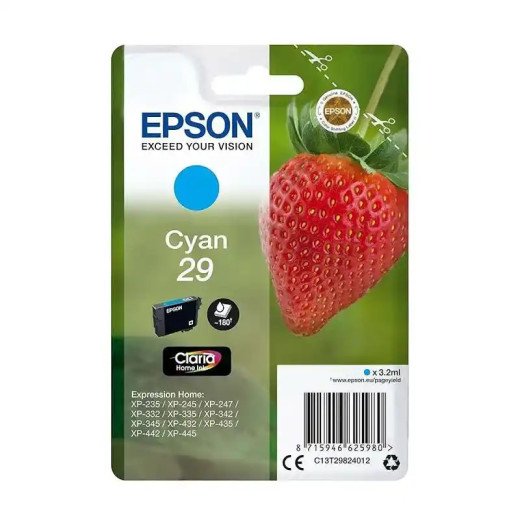 Epson série 29  Cartouches d’encre cyan Singlepack Claria Home 3,2 ml.