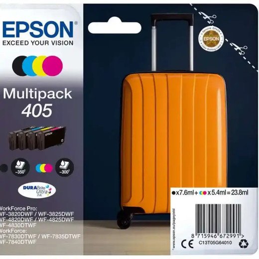 Epson série 405 cartouche d'encres multipack 4 couleurs Valise 23,8 ml résultats, économique.