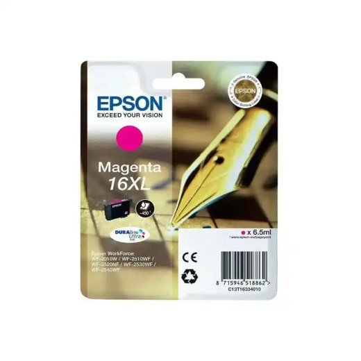 Epson série 16XL Cartouches d'encre magenta Stylo Plume 6,5 ml économique.