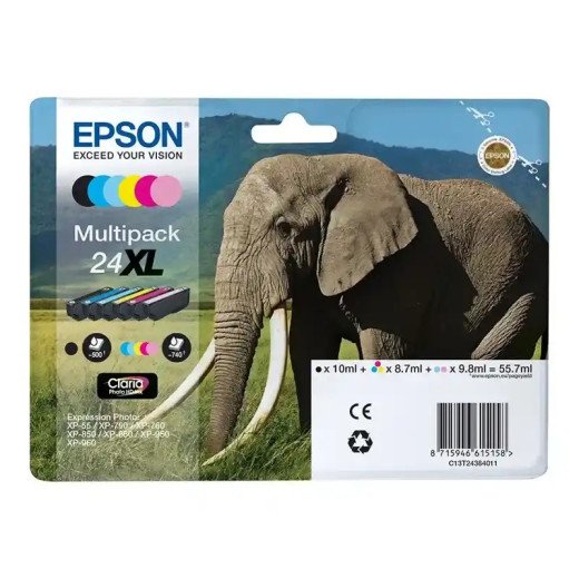 Epson série 24XL cartouche d'encre multipack 6 couleurs Éléphant.