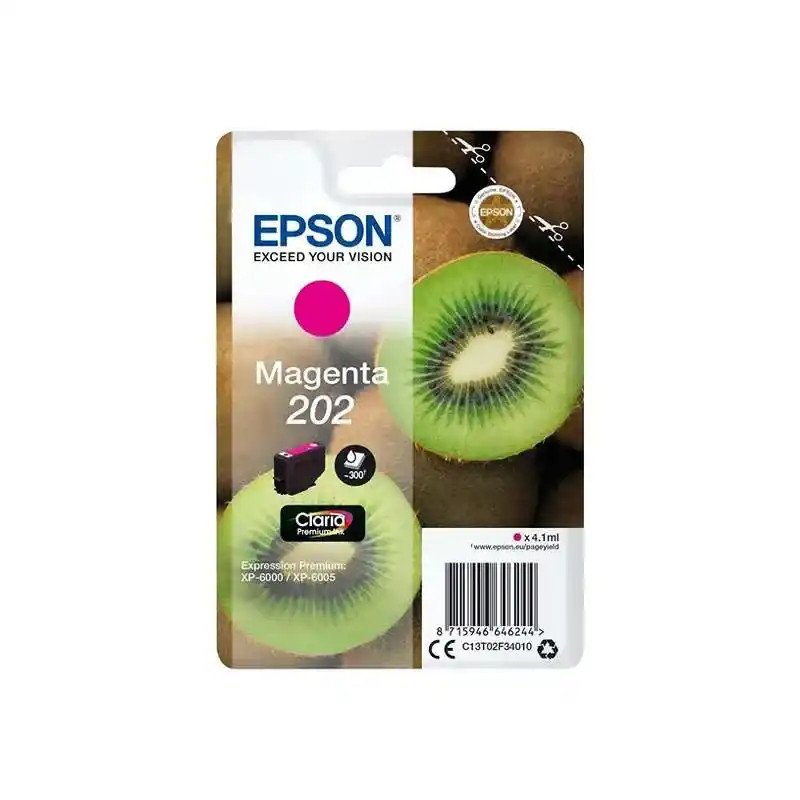 Epson série 202 Cartouches d'encre magenta Claria Premium 4,1ml économique et fiable.