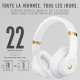 Casque sans fil à réduction de bruit Beats Studio 3 Blanc - Garantie 1 An