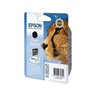 Epson série T0711 Cartouche d'encre noire Guépard 7,4 ml bon rendement.
