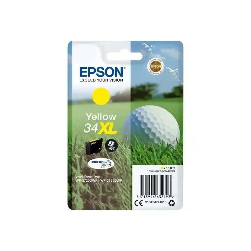 EPSON série 34XL cartouche d'encre jaune DURABrite Ultra Balle de golf.