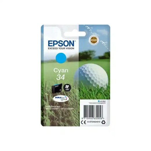 EPSON série 34 cartouche d'encre cyan DURABrite Ultra Balle de golf haute capacité.
