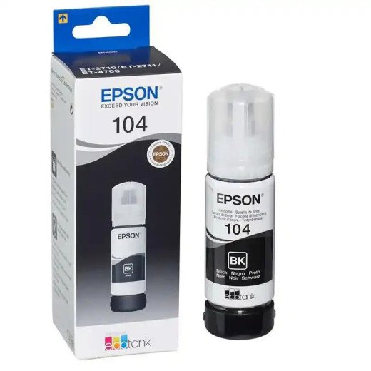 Epson série 104 Bouteilles d’encre originales noir EcoTank 65 ml rendement élevé.