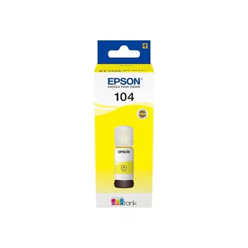 Epson série 104 bouteilles d’encre originales jaune  EcoTank 65ml .