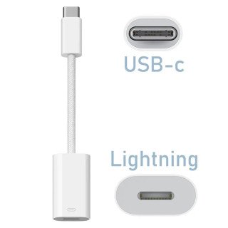 Apple Adaptateur -  Original Apple - USB-C vers Lightning Pour iPhone - iPad - AirPods - Blanc