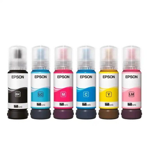 EPSON série 107 Kit d’encres six couleurs  EcoTank Yellow 70Ml rendement élevé.