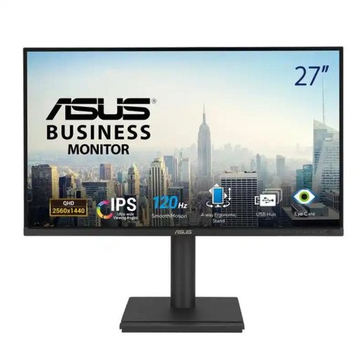 ASUS BE27AQG Moniteur professionnel 27 pouces QHD - 120 Hz - 5 ms - DisplayPort (1x) , HDMI (1x), USB-A (4x), Sortie casque (1x)
